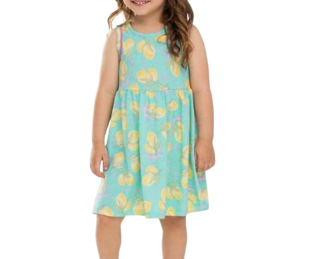 Vestido Lecimar Primeiros Passos Regata Malha Estampado