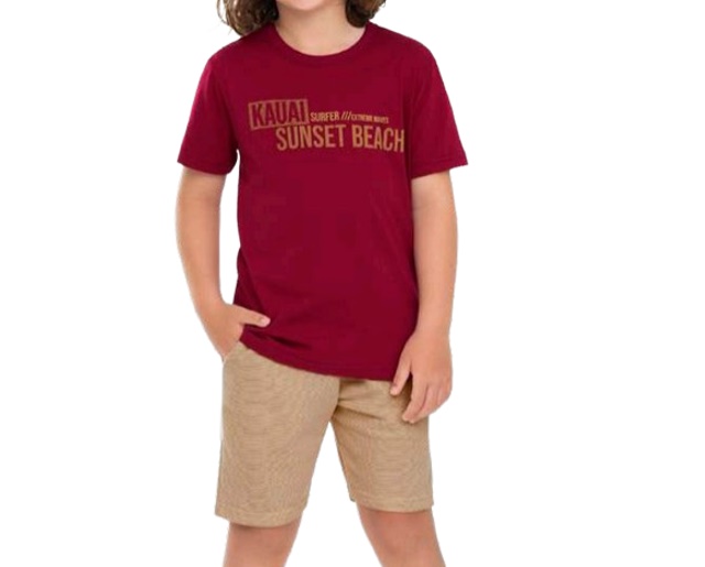 Conjunto Lecimar Infantil Masculino Manga Curta Malha