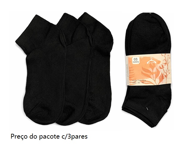 Meia Bestsocks Adulto Feminina Poliéster Sapatilha (c/3)