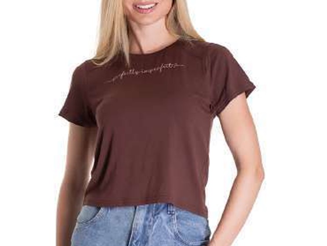 Blusa Sangos Adulto Feminina Manga Curta Viscolycra Cropped