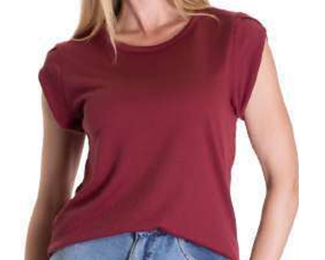 Blusa Sangos Adulto Feminina Manga Curta Poliéster Ana Ruga