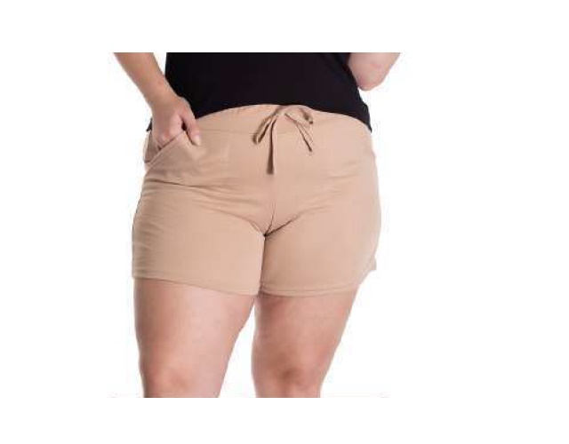 Short Sangosplus Adulto Extra Grande Feminino Moletinho 2bolsos