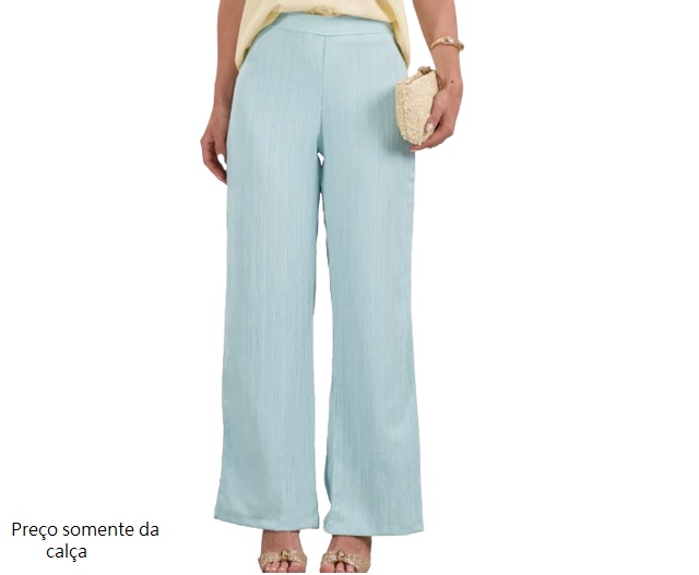 Calça Lecimar Adulto Feminina Poliéster Frissê Pantalona