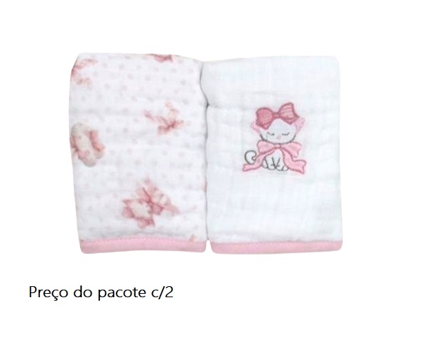 Toalha-boca Minasrey Bebe Algodão Prendedor 40x20 C/2