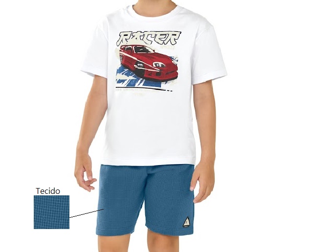 Conjunto Angero Infantil Masculino Manga Curta Malha