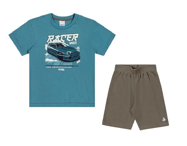 Conjunto Angero Juvenil Masculino Manga Curta Malha