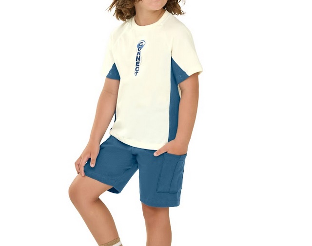 Conjunto Angero Infantil Masculino Manga Curta Malha