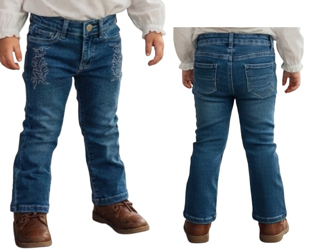 Calça Maliinha Primeiros Passos Feminina Jeans Lycra Flare