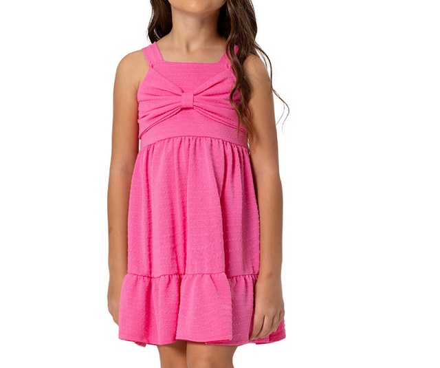 Vestido Trin Infantil Regata Malha Ana Bola Laço