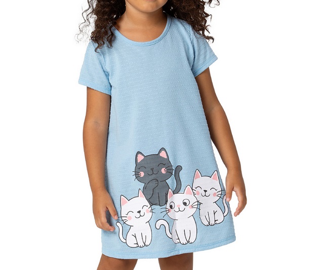 Vestido Trin Infantil Manga Curta Malha Ana Bola