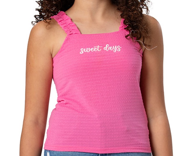 Blusa Trin Juvenil Feminina Regata Malha Ana Bola