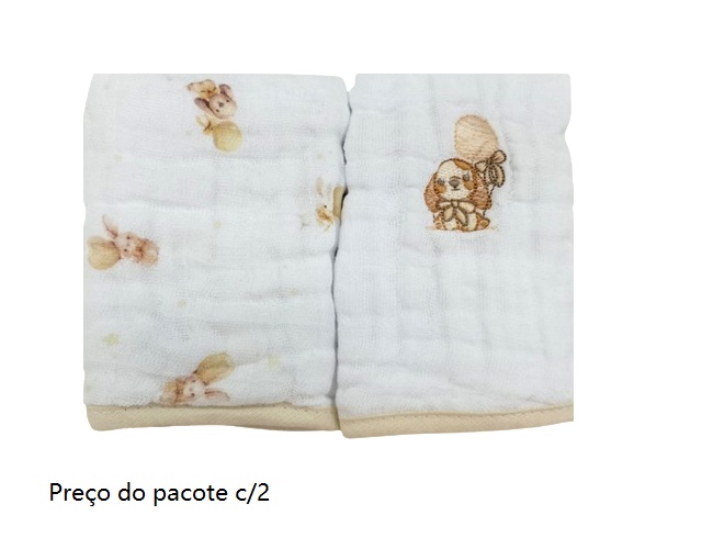 Toalha-boca Minasrey Bebe Algodão Prendedor 40x20 C/2