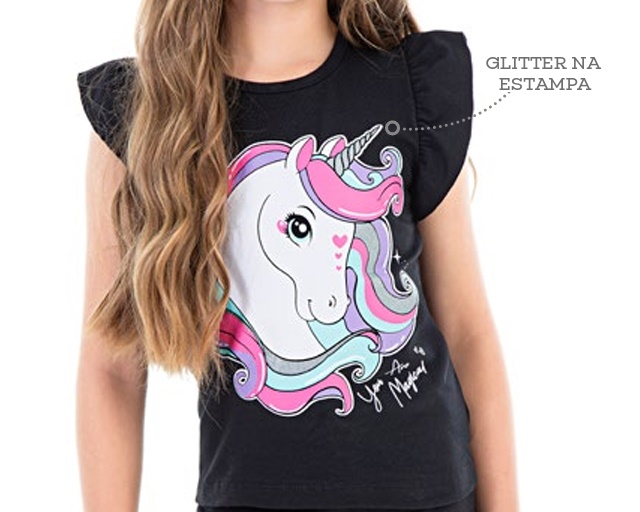 Blusa Jaki Infantil Feminina Manga Japonesa Cotton