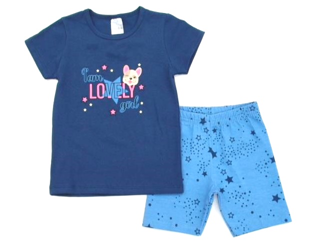 Conjunto Catolele Infantil Feminino Manga Curta Cotton Bermuda