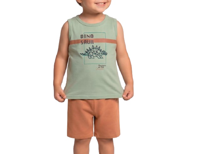 Conjunto Ninoking Primeiros Passos Masculino Regata Machão Malha