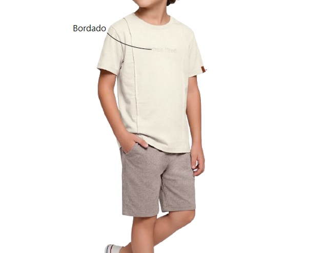 Conjunto Ninoking Infantil Masculino Manga Curta Malha