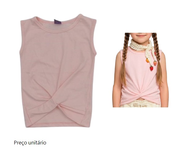 Blusa Florenzza Infantil Feminina Regata Cotton