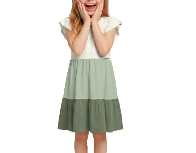 Vestido Ninafashion Infantil Manga Curta Malha