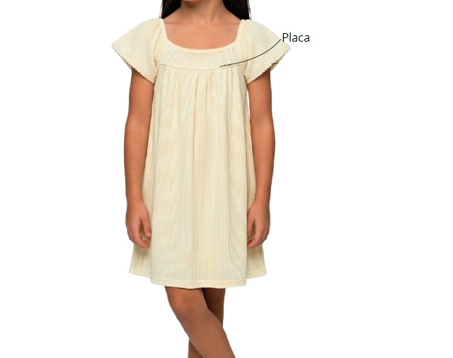 Vestido Ninafashion Infantil Manga Curta Malha Trabalhada