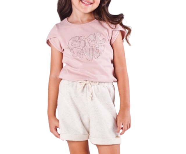 Conjunto Minhaflor Infantil Feminino Manga Japonesa Cotton Short