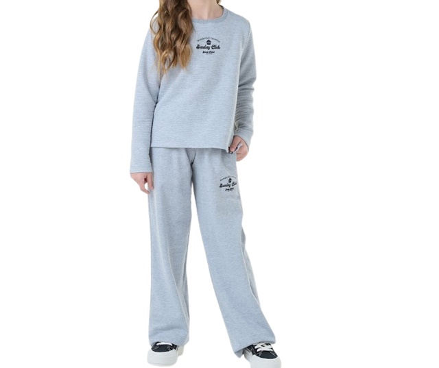 Conjunto Sweetchild Infantil Feminino Moletom Matelassê Wide Leg