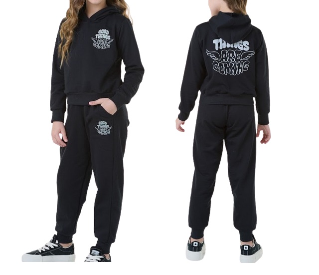 Conjunto Sweetchild Infantil Feminino Moletom Capuz Calça