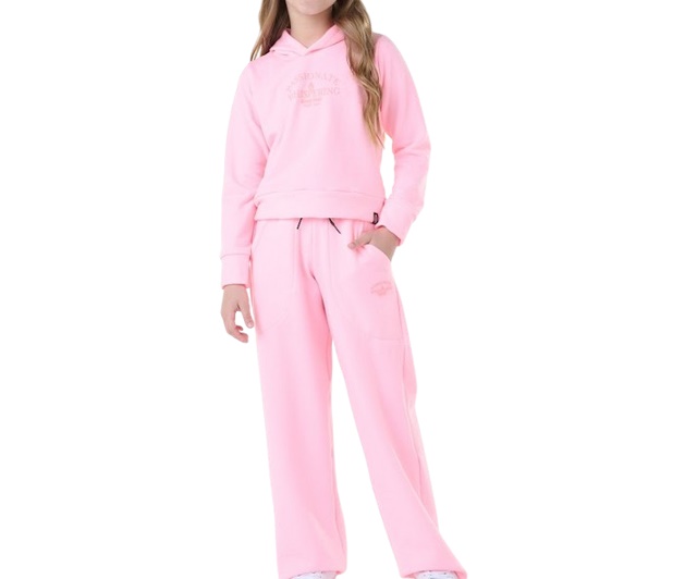 Conjunto Sweetchild Infantil Feminino Moletom Capuz Wide Leg