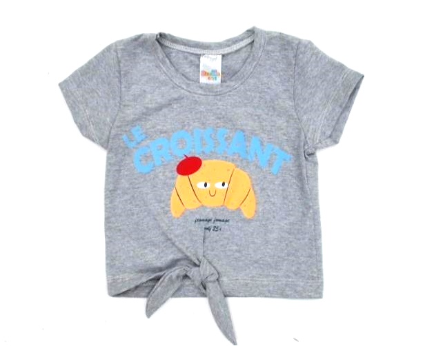 Blusa Shumakids Primeiros Passos Feminina Manga Curta Malha Cropped
