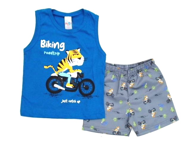 Conjunto Shumakids Primeiros Passos Masculino Regata Malha