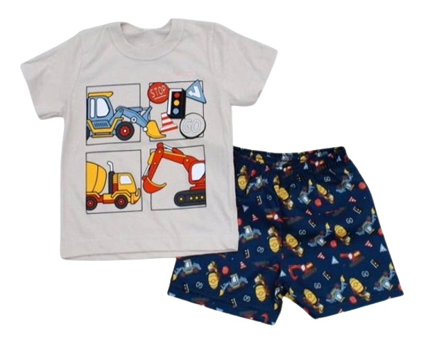 Conjunto Shumakids Primeiros Passos Masculino Manga Curta Malha