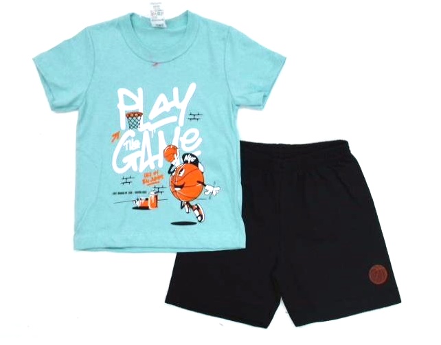 Conjunto Shumakids Primeiros Passos Masculino Manga Curta Malha