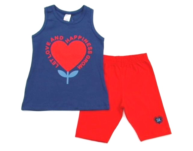 Conjunto Shumakids Infantil Feminino Regata Cotton Bermuda