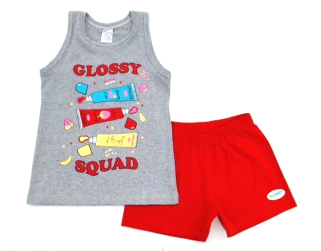 Conjunto Shumakids Infantil Feminino Regata Cotton Short