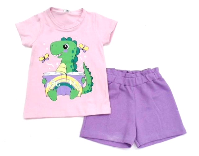 Conjunto Shumakids Primeiros Passos Feminino Manga Curta Cotton Short