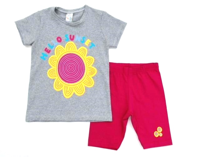 Conjunto Shumakids Infantil Feminino Manga Curta Cotton Bermuda