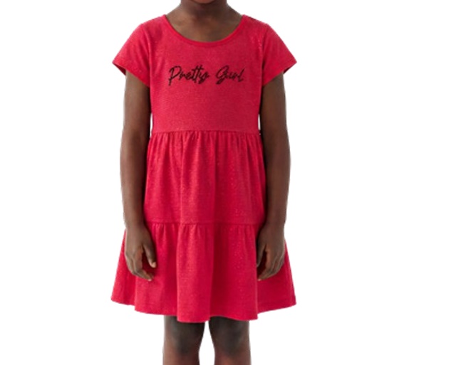 Vestido Wilbertex Infantil Manga Curta Cotton Anarruga