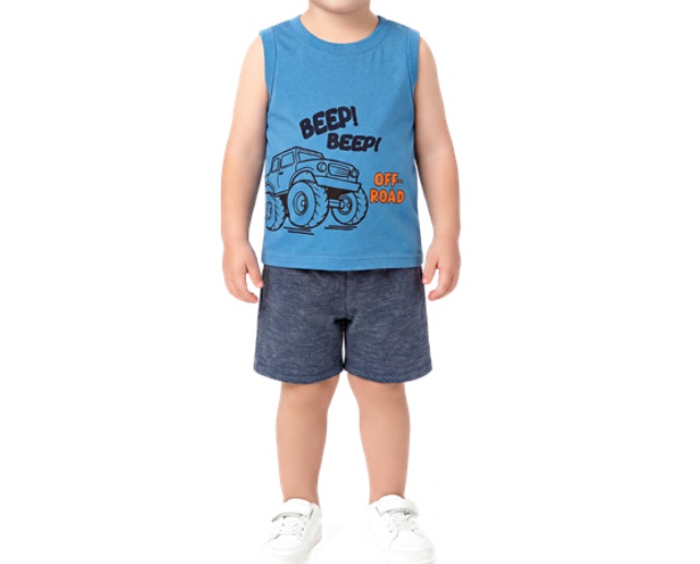 Conjunto Wkids Primeiros Passos Masculino Regata Machão Malha
