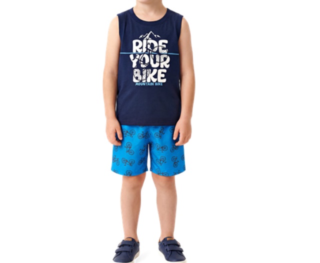 Conjunto Wkids Infantil Masculino Regata Machão Malha