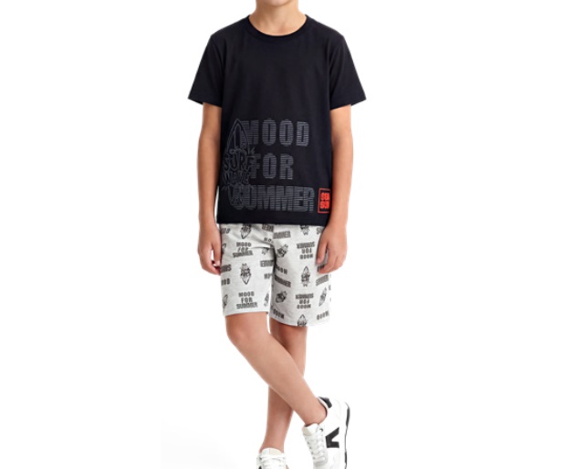Conjunto Wkids Juvenil Masculino Manga Curta Malha