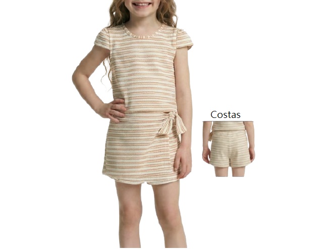 Conjunto Dila Infantil Feminino Manga Japonesa Malha Trabalhada