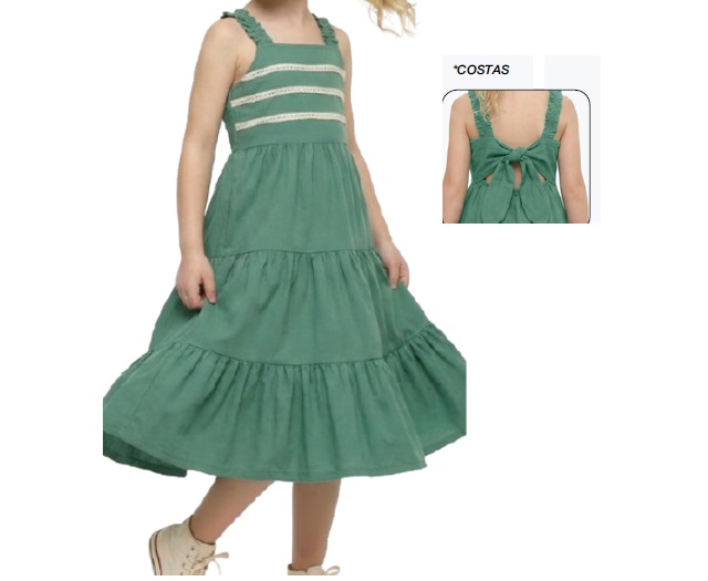 Vestido Dila Infantil Regata Malha Midi