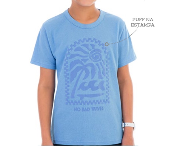 Camiseta Jaki Juvenil Masculina Manga Curta Malha Trabalhada