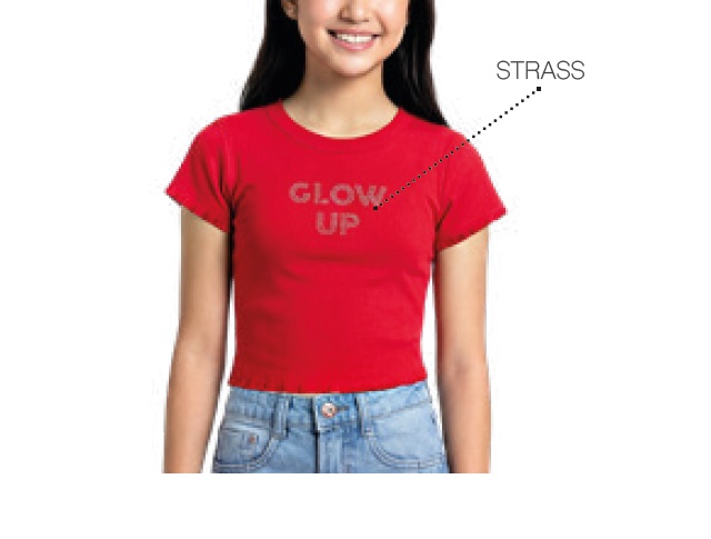 Blusa Bichobagunça Juvenil Feminina Manga Curta Ribana Canelada