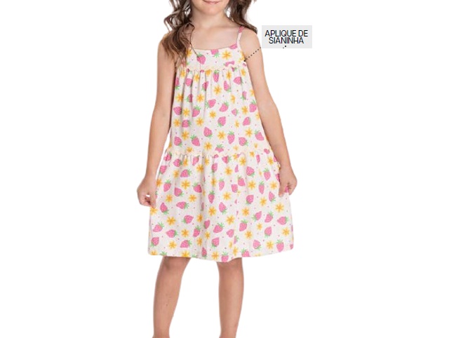 Vestido Pimentinha Infantil Alça Malha Estampado