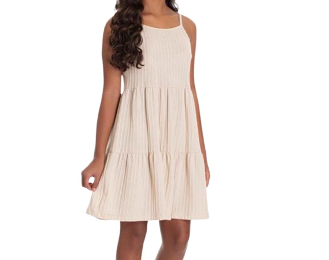 Vestido Pk Juvenil Alça Malha Trabalhada