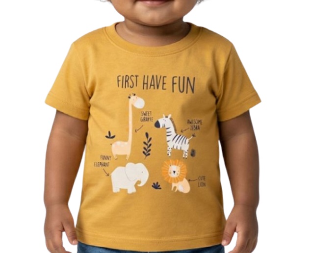 Camiseta Fashionk Primeiros Passos Masculina Manga Curta Malha