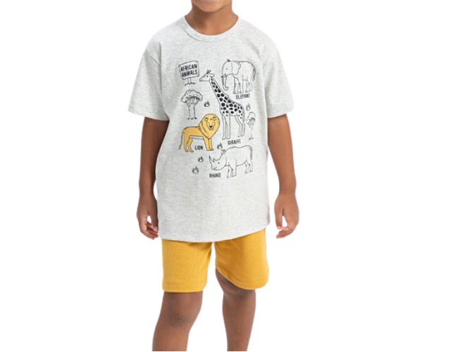 Conjunto Fashionk Infantil Masculino Manga Curta Malha