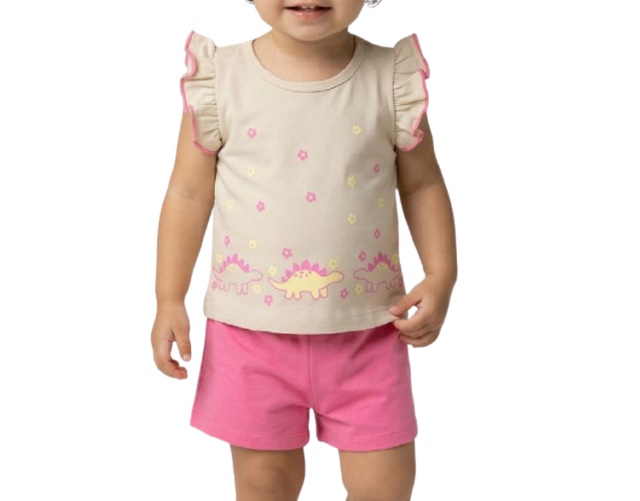 Conjunto Fashionk Bebe Feminino Manga Japonesa Cotton Short
