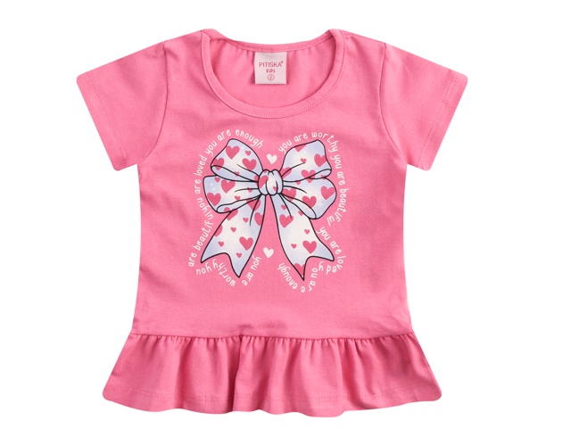Blusa Pitiska Primeiros Passos Feminina Manga Curta Cotton