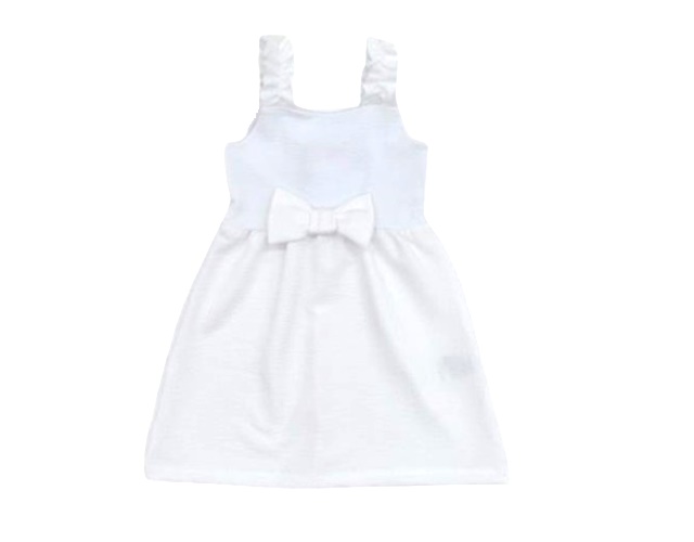 Vestido Rose Primeiros Passos Regata Amassadinho Laço